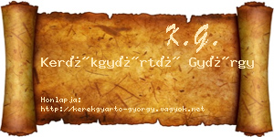 Kerékgyártó György névjegykártya