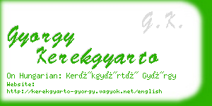 gyorgy kerekgyarto business card